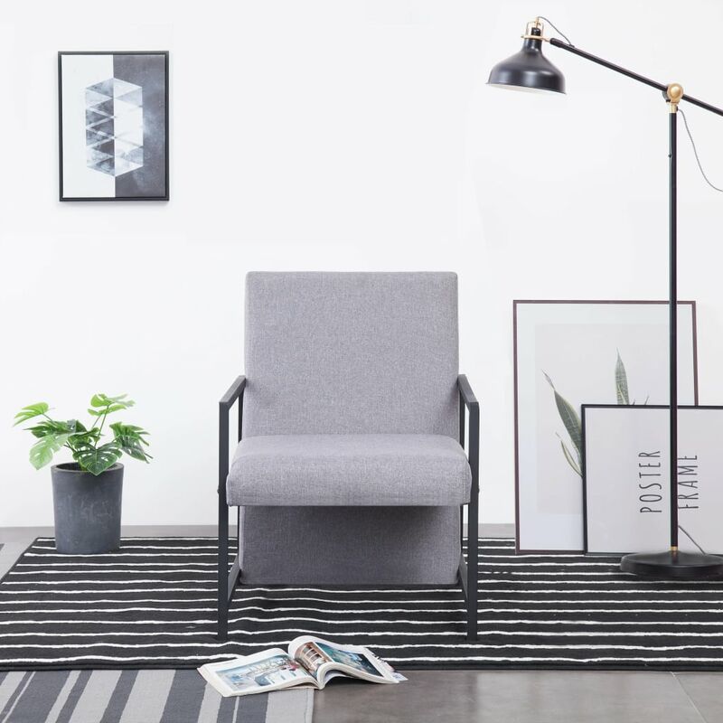 

Sillón de tela gris claro - Gris