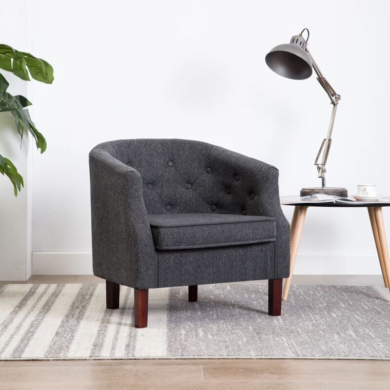 

Sillón de tela gris oscuro - Gris