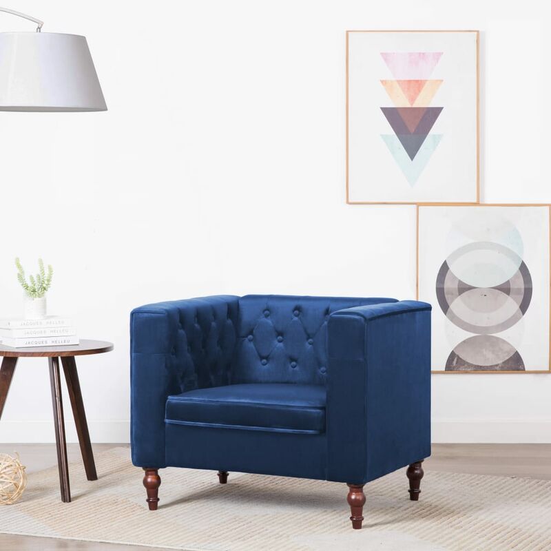 

Sillón de terciopelo azul - Azul