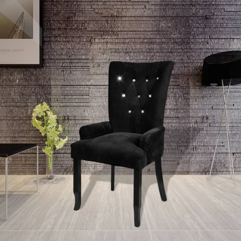 

Sillón de terciopelo negro - Negro