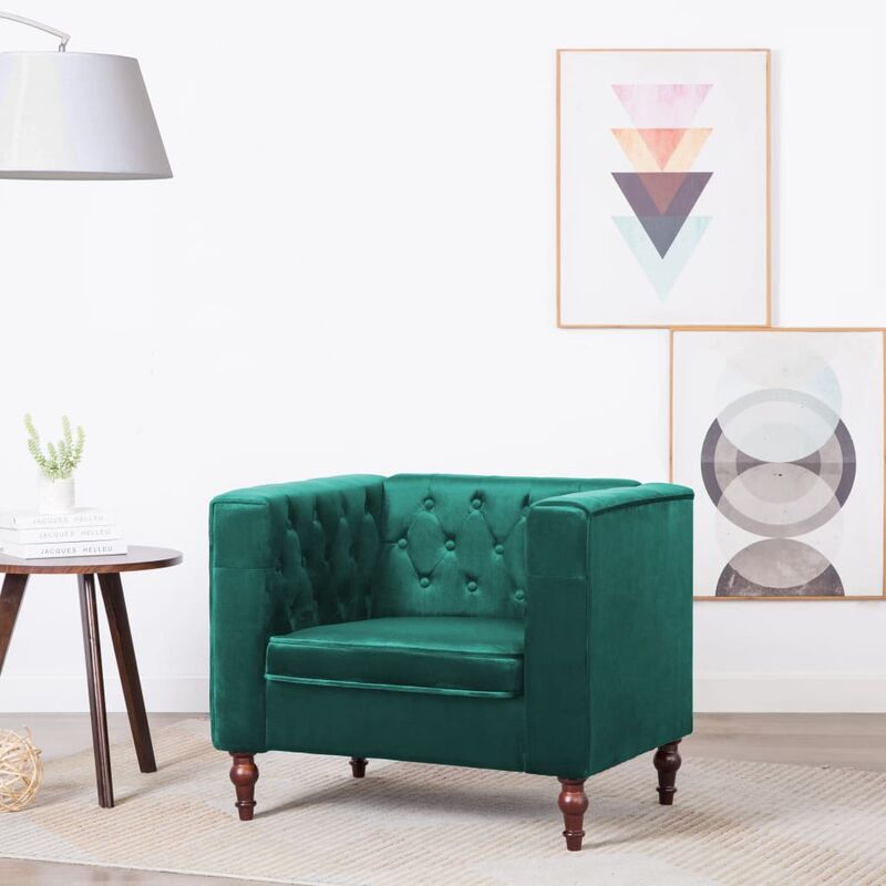 

Sillón de terciopelo verde - Verde