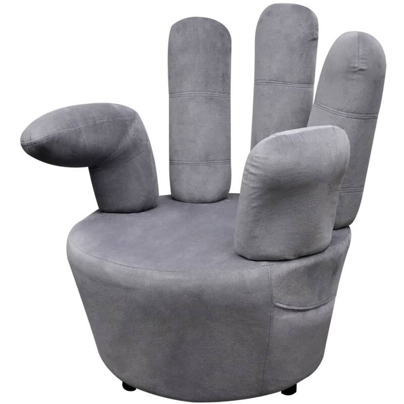 

Sillón en forma de mano de terciopelo gris - Gris