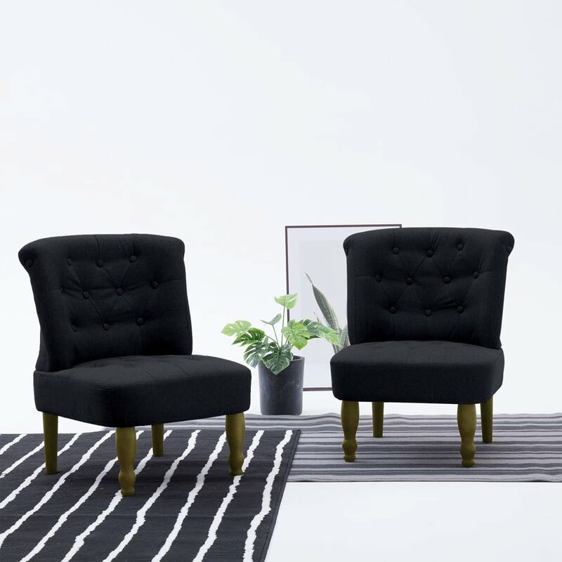 

Sillón francés de tela negro - Negro