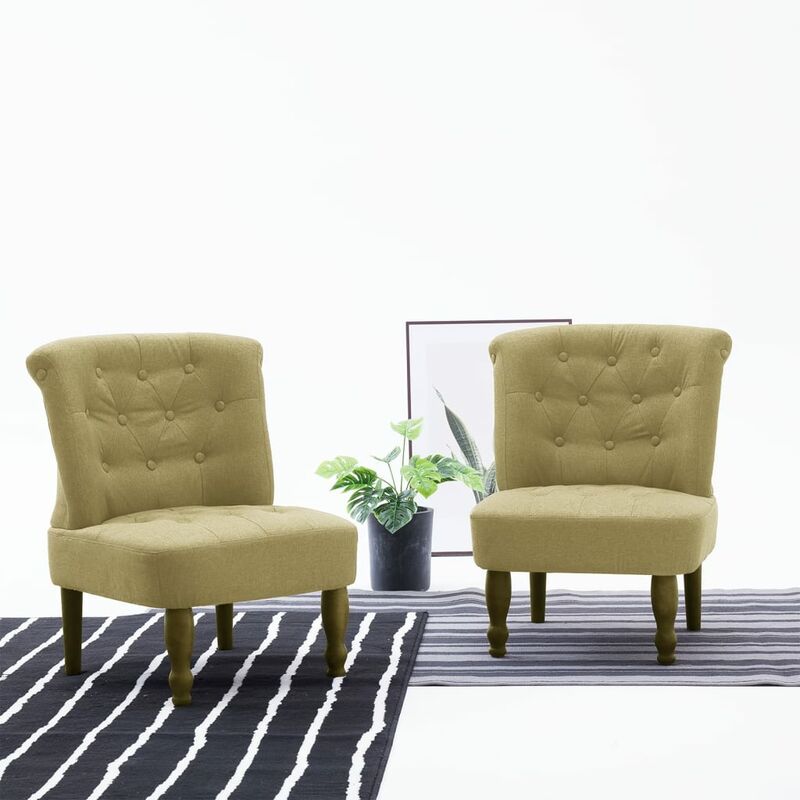 

Sillón francés de tela verde - Verde