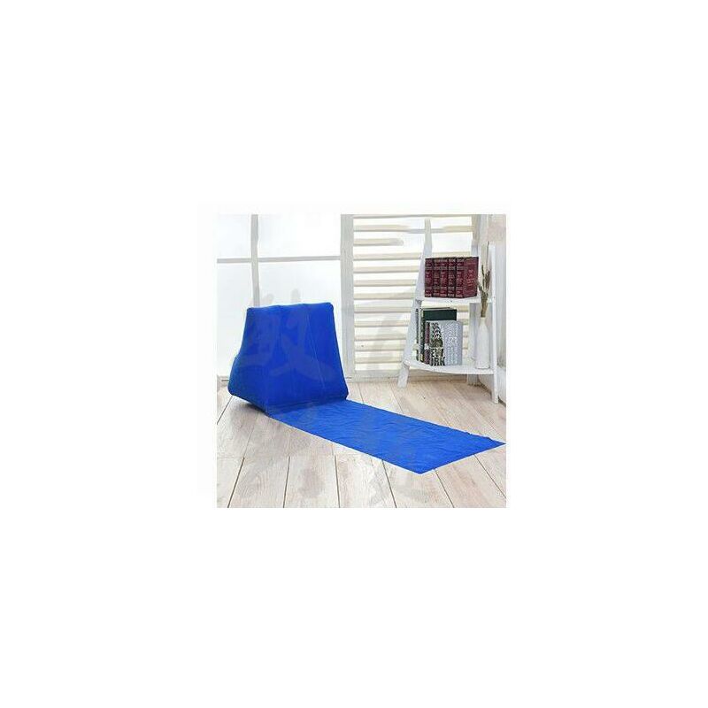 

Sillón inflable de viaje portátil marino con cojín trasero en forma de cuña, perfecto para camping, picnic, playa, festivales, TV (azul marino)