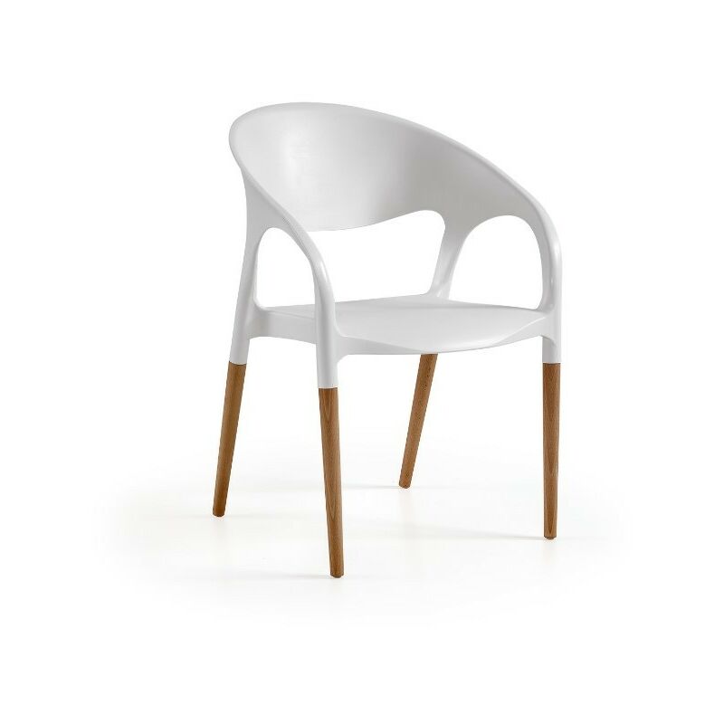 

Sillón moon, madera, polipropileno blanco - Rogal