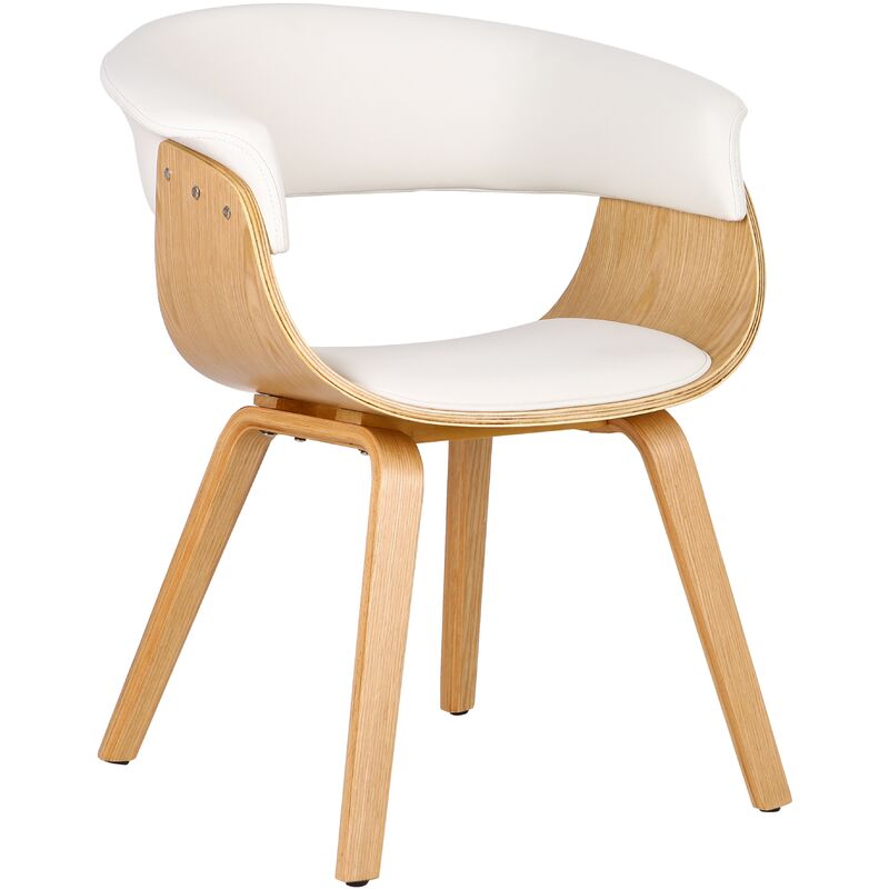 

Sillón MUNICH, fijo, madera arce, similpiel blanca