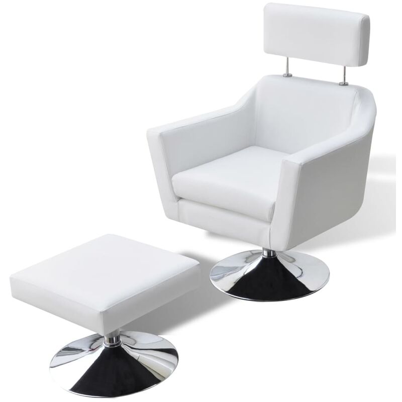 

Sillón para la TV de cuero sintético blanco - Blanco