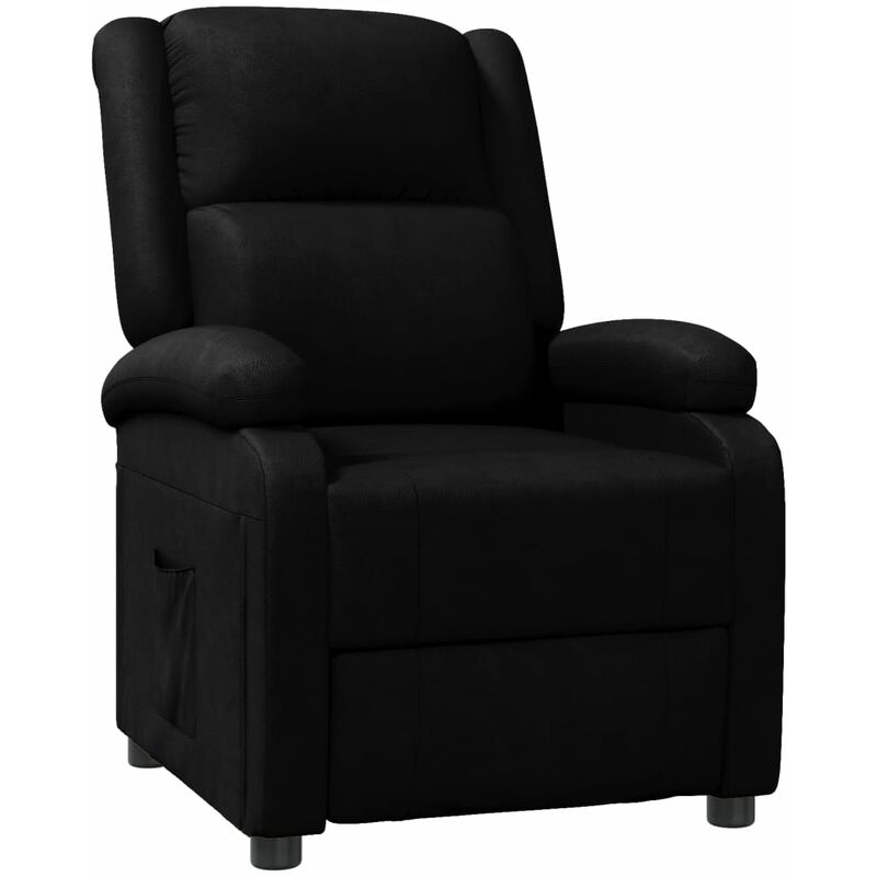 

Sillón para ver la TV de cuero sintético negro - Negro