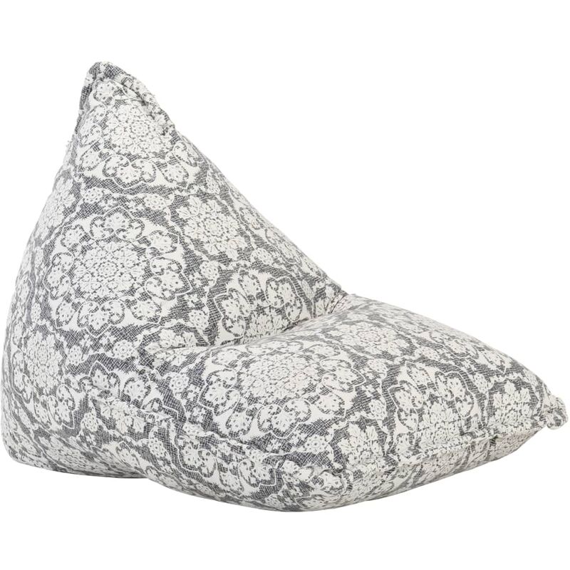 

Sillón puf de tela patchwork gris claro - Gris