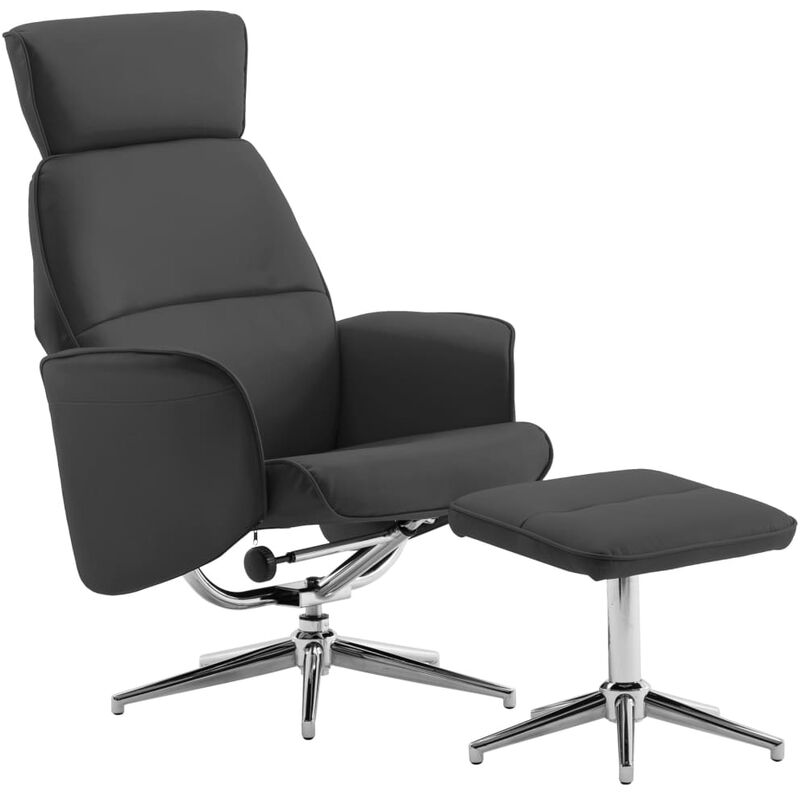 

Sillón reclinable con reposapiés cuero sintético gris antracita - Antracita