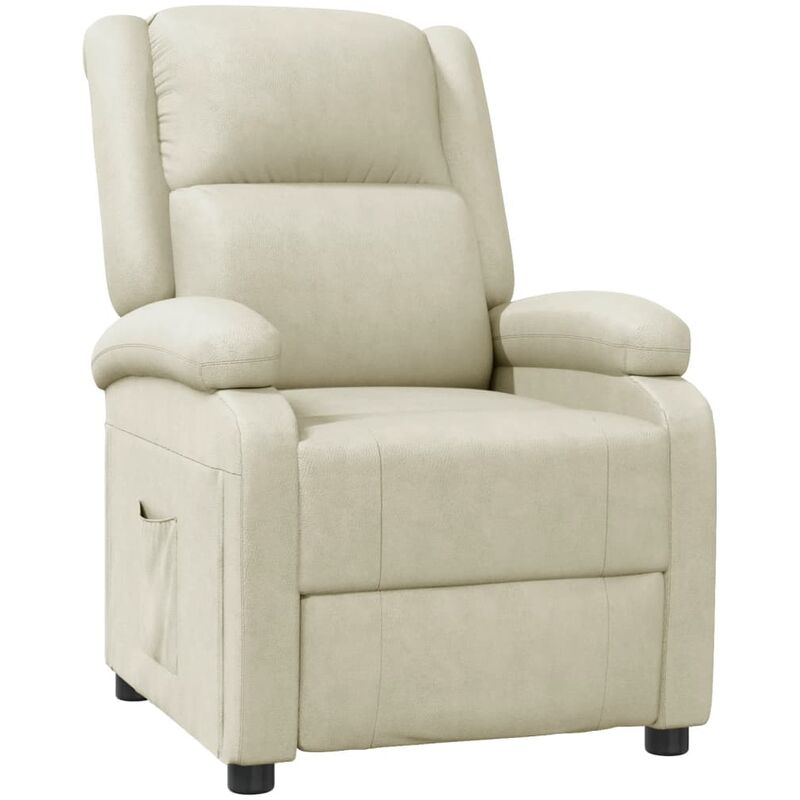 

Sillón reclinable cuero sintético blanco - Blanco