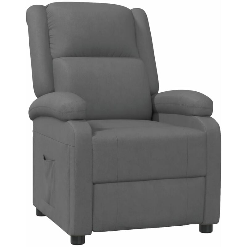 

Sillón reclinable de cuero sintético gris antracita - Antracita