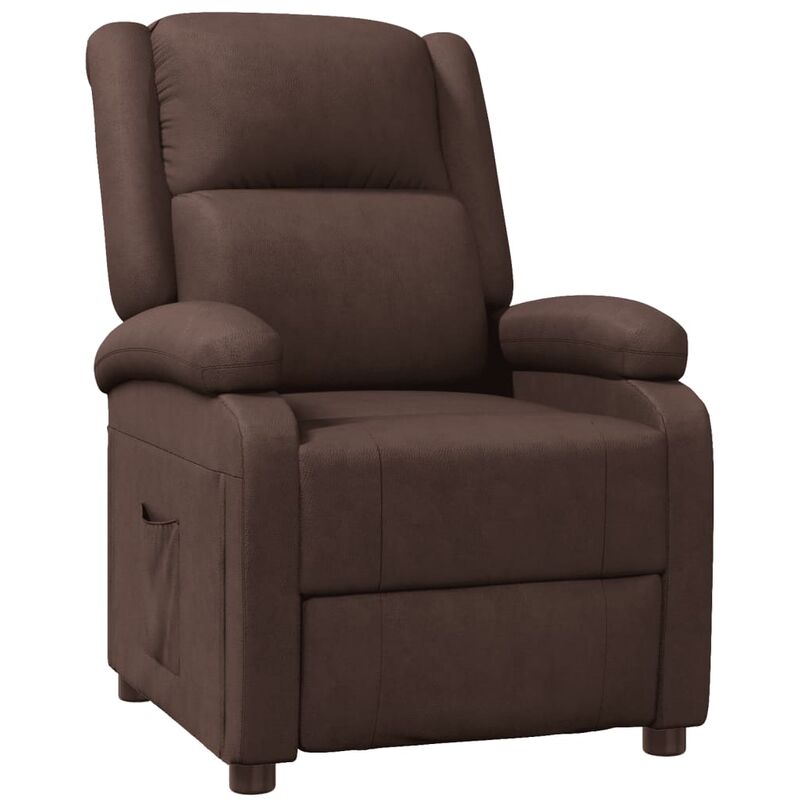 

Sillón reclinable de cuero sintético marrón - Marrón