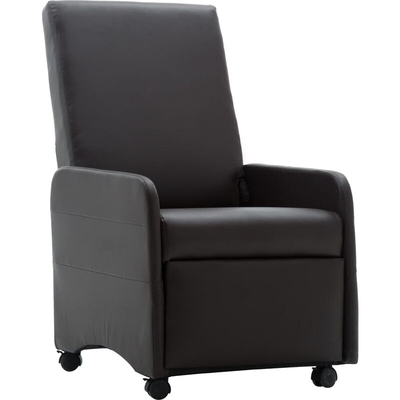 

Sillón reclinable de cuero sintético marrón - Marrón