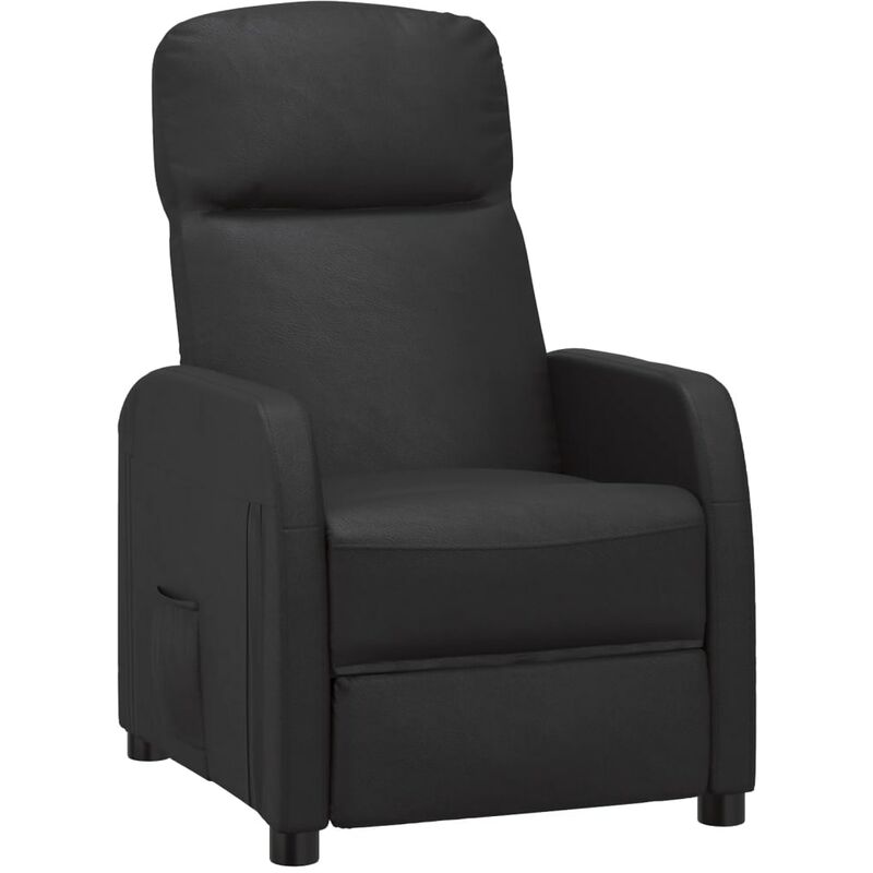 

Sillón reclinable de cuero sintético negro - Negro