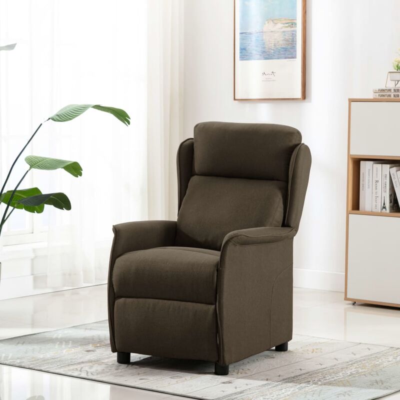

Sillón reclinable de masaje de tela marrón - Marrón