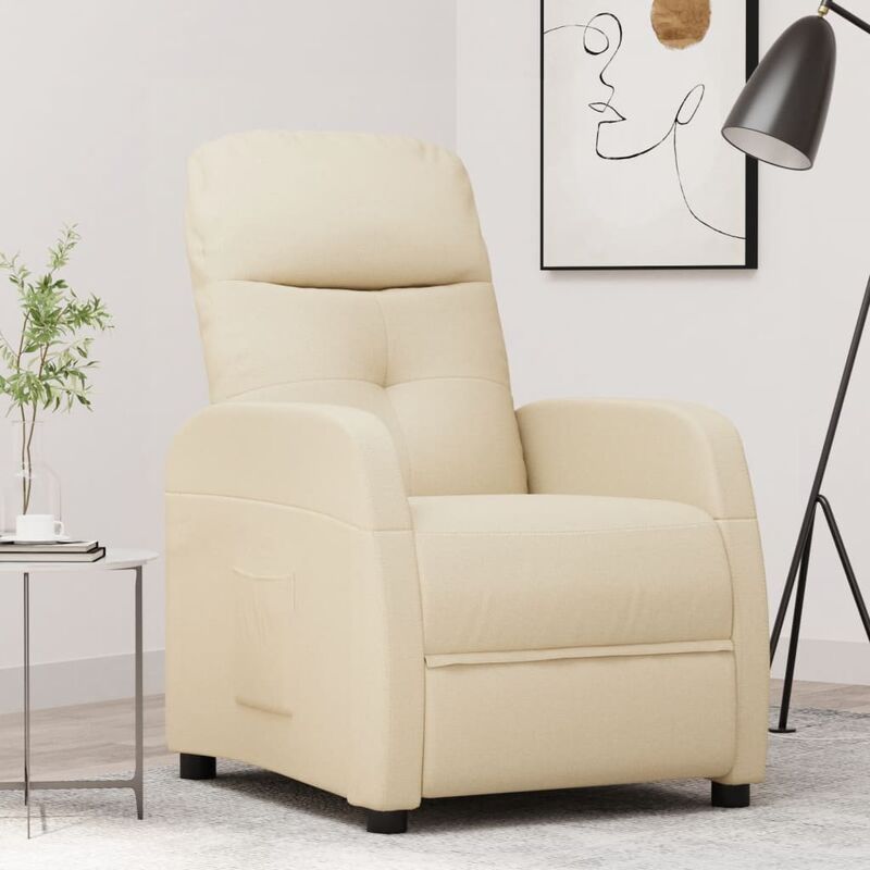 

Sillón reclinable de tela crema - Crema