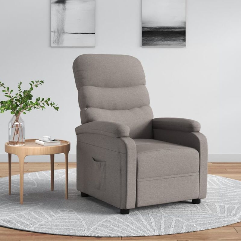 

Sillón reclinable de tela gris taupe - Gris Topo