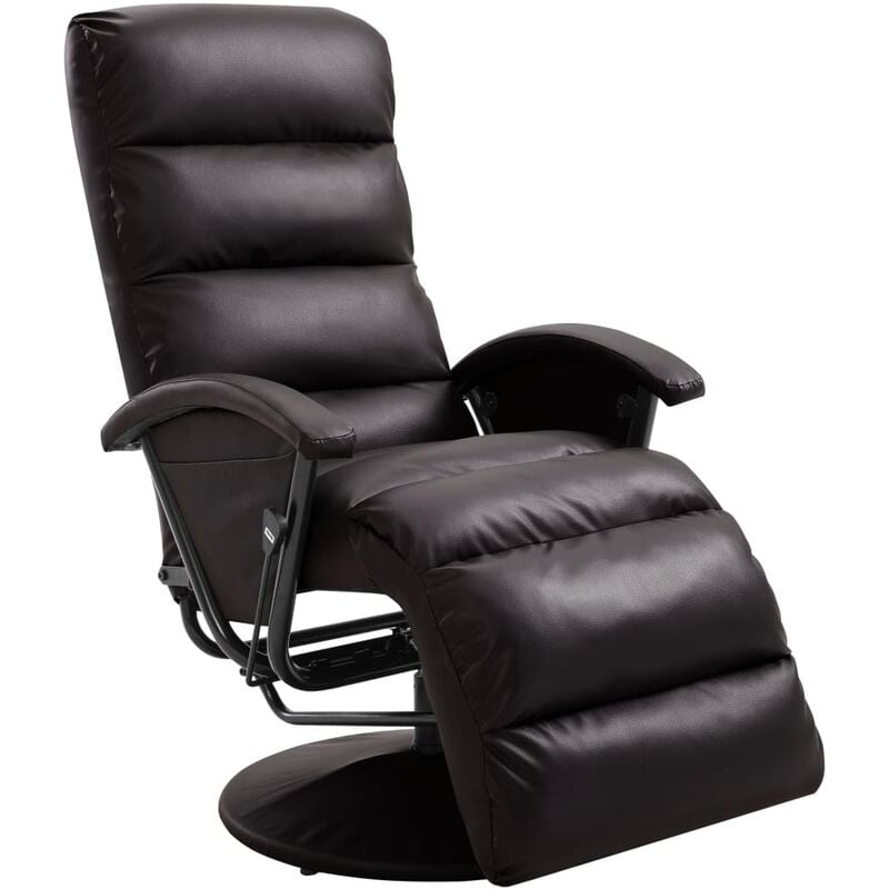 

Sillón reclinable para TV de cuero sintético marrón - Marrón