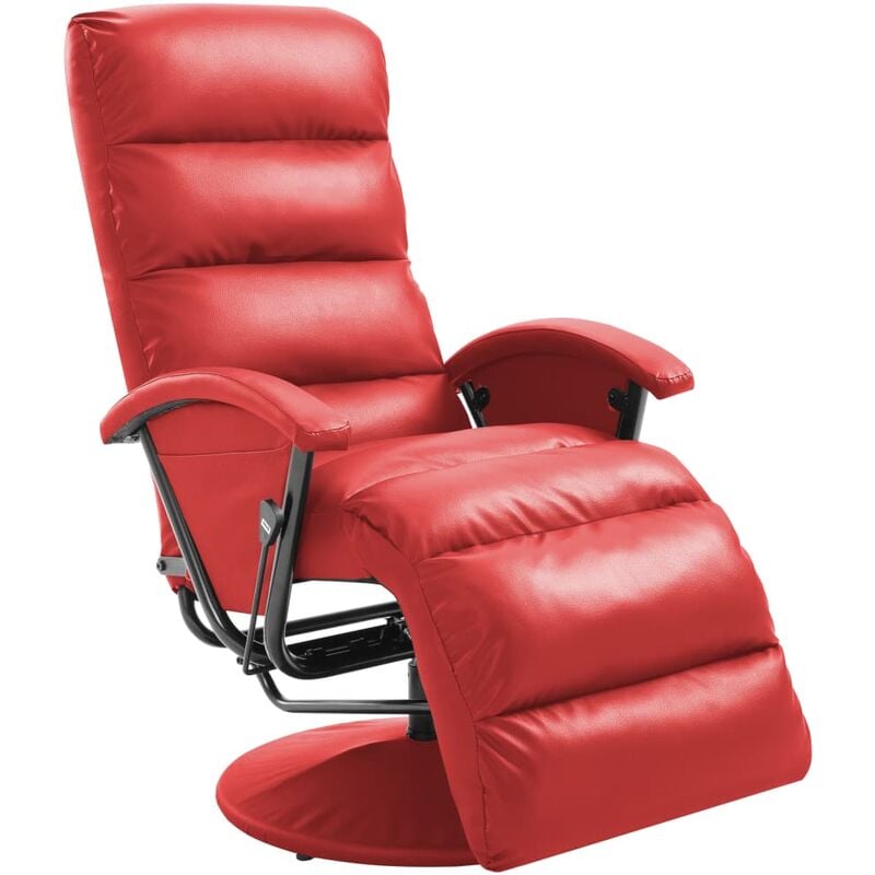 

Sillón reclinable para TV de cuero sintético rojo - Rojo