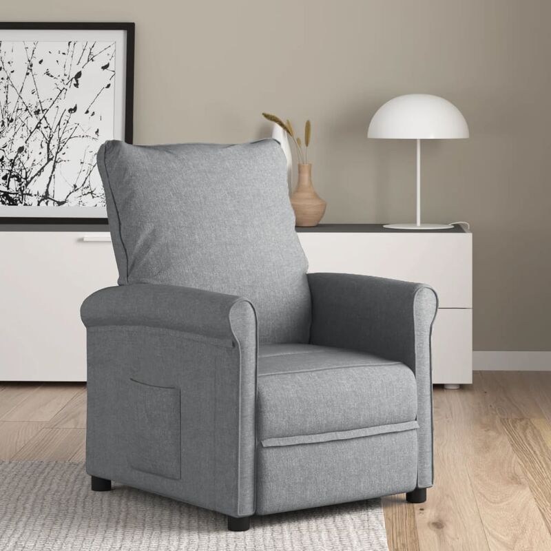 

Sillón reclinable para TV de tela gris claro - Gris
