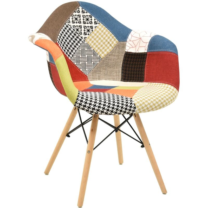 

Sillón TOWER, madera, tejido patchwork color