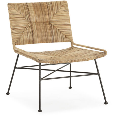 Sillon 65X56X72 Metal Negro/Mimbre Natural