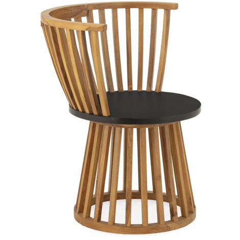 Sillon 70X70X80 Madera De Teca Natural/Negro