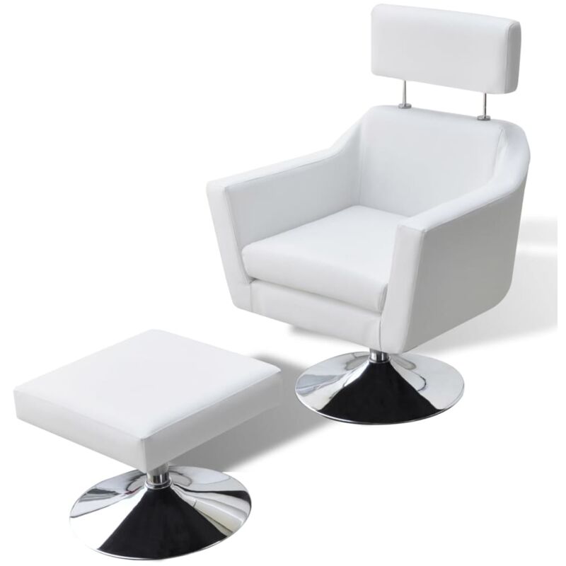 

Sillón para la TV de Cuero Sintético Blanco - Blanco - Vidaxl