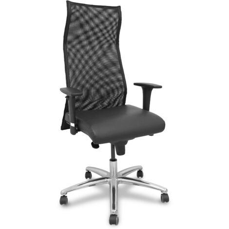 Sillón Albacete malla XL similpiel negro hasta 160kg