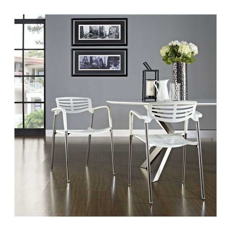 

BHD - Sillón ALBENIZ, cromado, polipropileno blanco