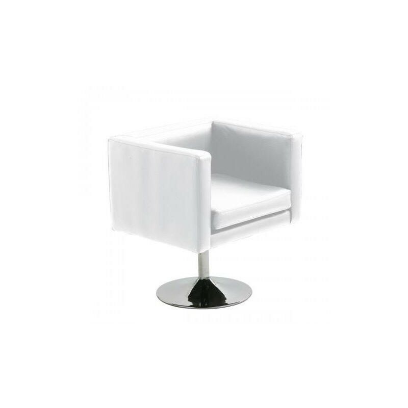 

Sillón ALOR, cromado, tapizado blanco