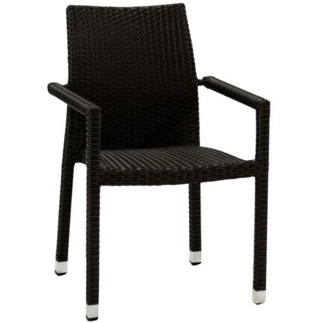 Sillón apilable de nogal Polyrattan para exterior