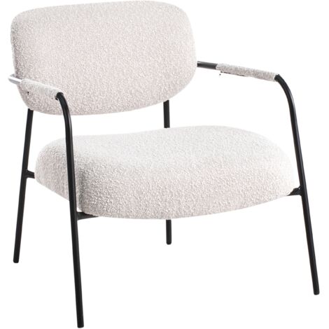 Sillón auxiliar decorativo tapizado con estructura metálica asiento moderno beige claro Ausvika