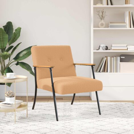 sillón Beige Tejido parecido a lana rizada