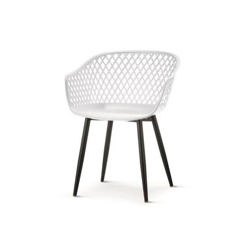 

BHD - Sillón BELINDA, metal, polipropileno blanco