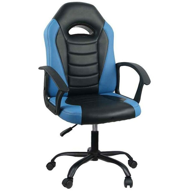 

Sillon bicolor con ruedas modelo YOUNG negro-azul para Gamers