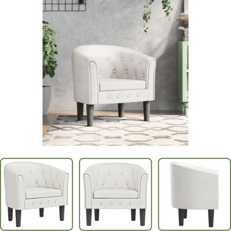 Sillón blanco -  Sillón cuero sintético blanco