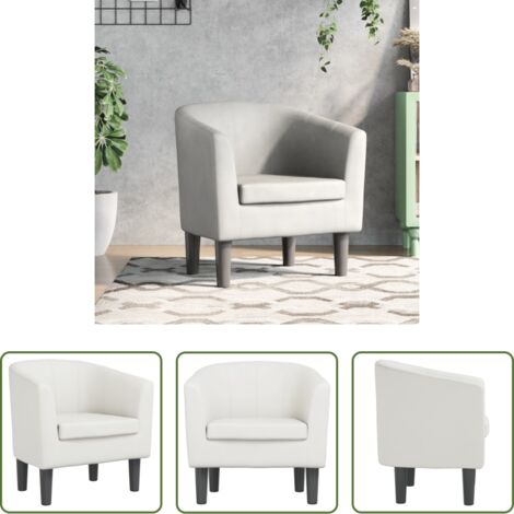 Sillón blanco -  Sillón cuero sintético blanco