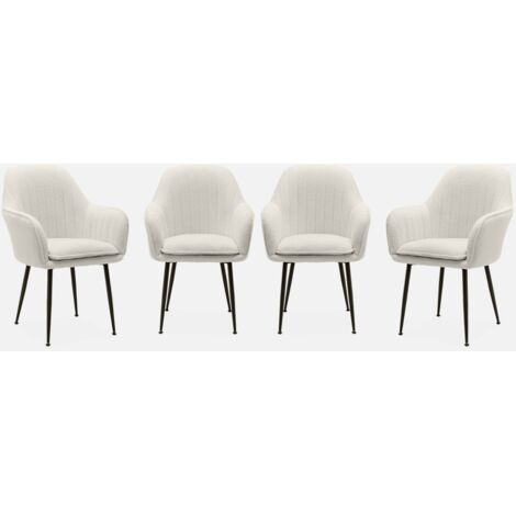 Sillón borreguito con patas de metal, set de 4