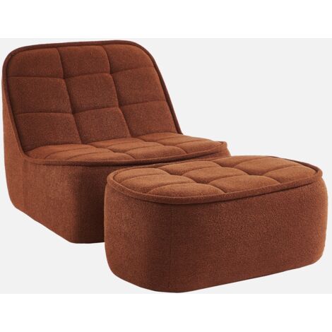 Sillón borreguito de 1 plaza + reposapiés