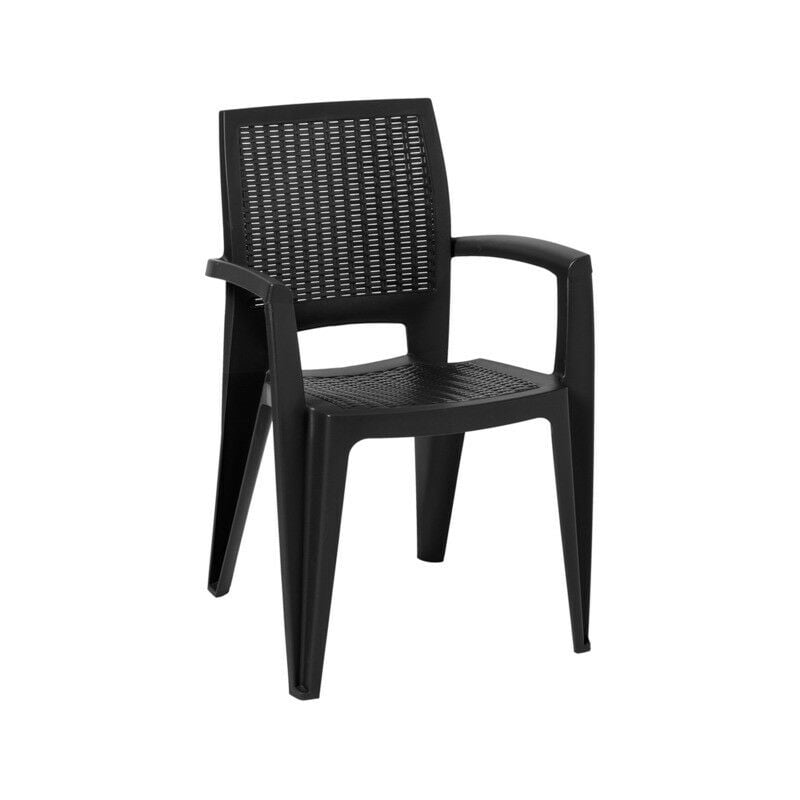 

Sillón CAROL, apilable, polipropileno antracita