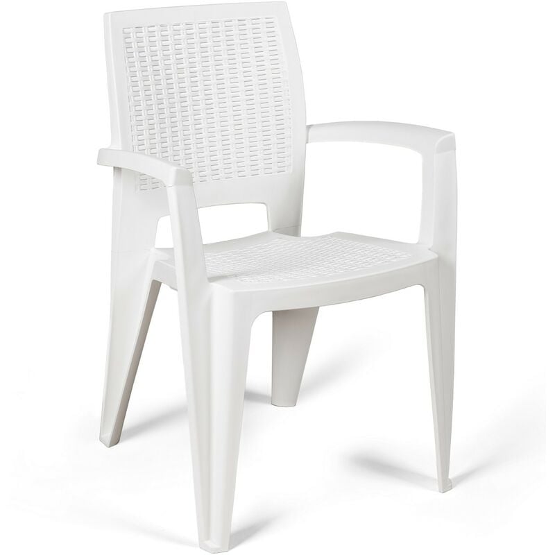 

Sillón CAROL, apilable, polipropileno blanco