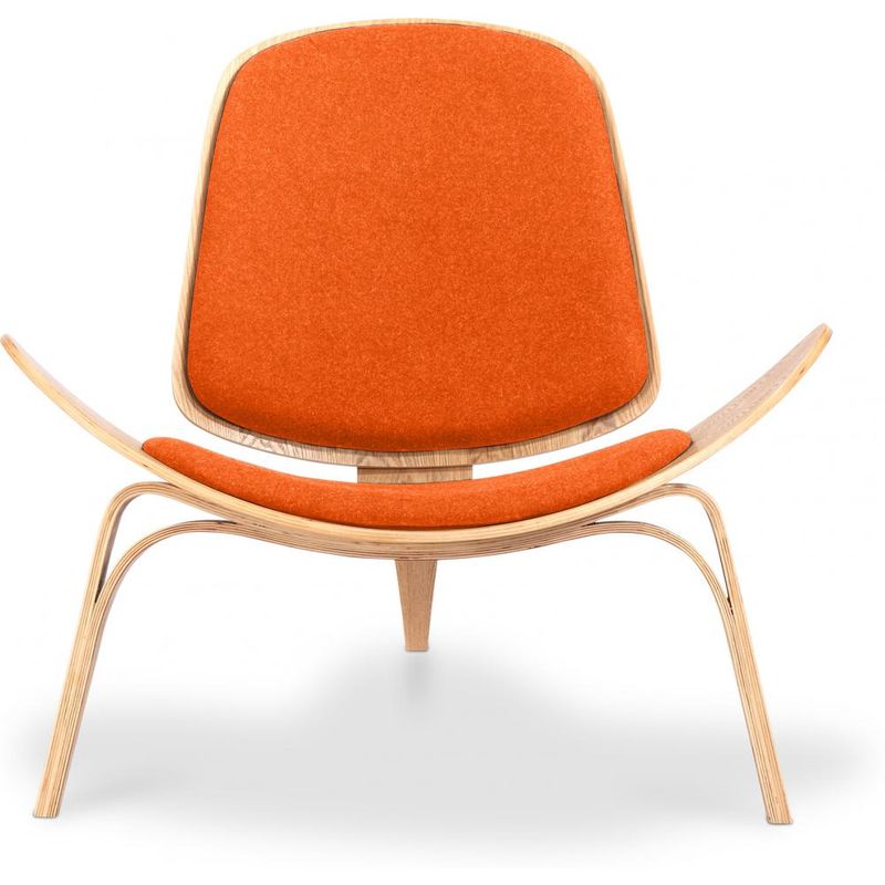 

Sillón CW07 diseño Boho - Cachemira Naranja Roble macizo, Cachemir, Tela, Madera