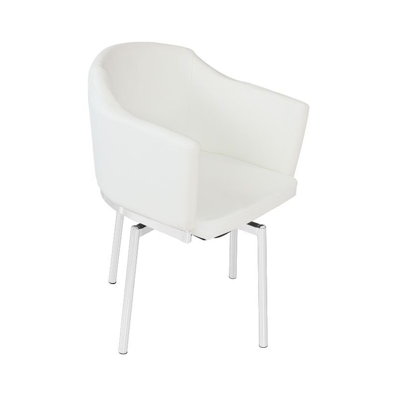 

Sillón CHARLES, cromado, asiento giratorio, similpiel blanca