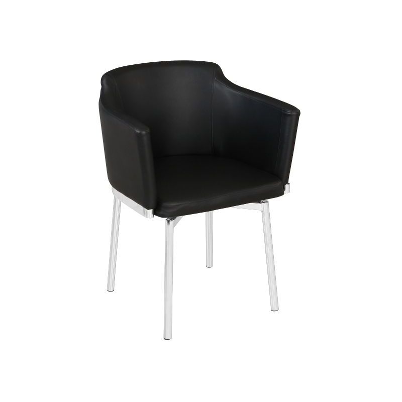 

Sillón CHARLES, cromado, asiento giratorio, similpiel negra