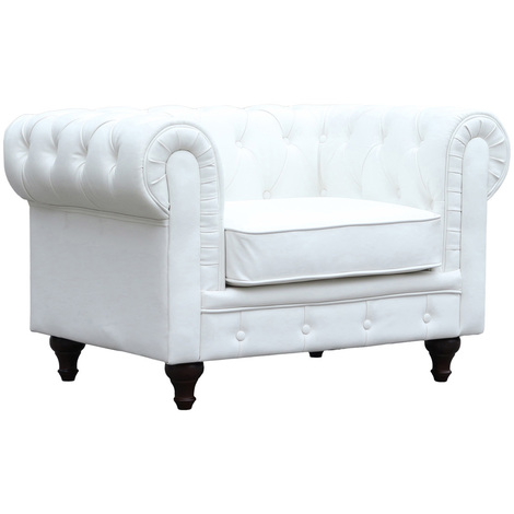 HABITAT ET JARDIN Sillón Chesterfield Aliza - Blanco