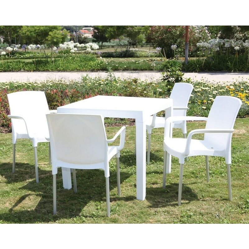 

BHD - Sillón CLARIN, aluminio, polipropileno blanco