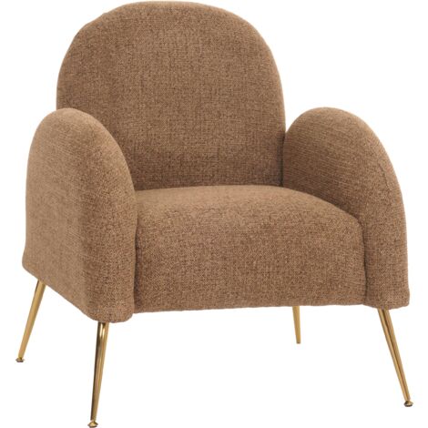 Sillón cocktail de diseño retro en tejido chenilla café extragrueso 040006395